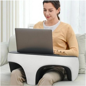 Lap Desk Pillow for Reading and Gaming, Memory Foam Bed Rest Pillow with Ergonomic Arm Support, Multi-Use Couch Laptop Pillow for Adults - 1 of 4