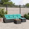 vidaXL 6 Piece Patio Sofa Set with Cushions Black Poly Rattan - 2 of 4