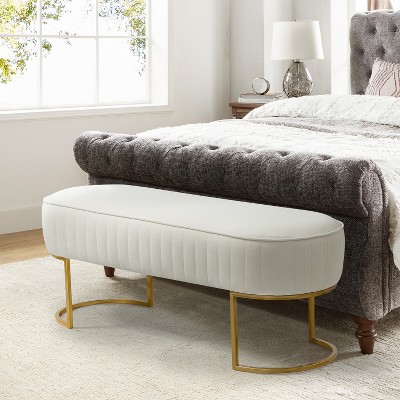 Nina Upholstered Bench For Bedroom | Artful Living Design-ivory : Target