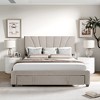 Queen Size Velvet Upholstered Platform Bed with a Big Drawer - ModernLuxe - 2 of 4