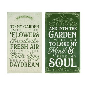 Transpac MDF Large Garden Plaque Decor Set of 2 Spring Home Decorations - 1 of 1