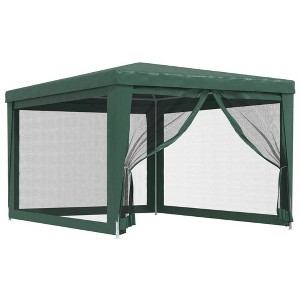 vidaXL Outdoor Party Tent with Mesh Sidewalls and UV-Resistant Green HDPE Roof, Heavy-Duty Iron Frame, 9.8' x 13.1 - 1 of 4