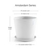 Ecopots Amsterdam Durable Modern Round Indoor/Outdoor Recycled-Based Composite Flower Pot Planter - 3 of 4
