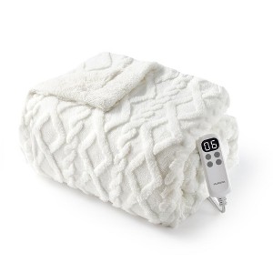 Heating Blanket, Thick Tufted Soft Electric Blanket with Heat and Timer Settings, Machine Washable Heating Blanket, Warm Blanket Gift, House Warming - 1 of 4