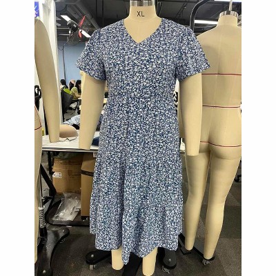 1 100% Polyester Round Neck Plus Size Dress  Dress Us (Not Compressed)