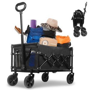 Bestier Collapsible Wagon Cart with Wheels, Folding Utility Heavy Duty Wagons Carts for Grocery Sports Garden Camping, Outdoor Cart - 1 of 4