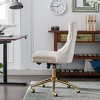 Task Chairs With Wheels Velvet Upholstered Comfy High Back Study Chair Armless Home Office Chair With Golden Metal Base-The Pop Home - 3 of 4