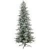 8.5ft. Slim Flocked Spruce Artificial Christmas Tree with 500 Warm White LED Lights and 1061 Branches – Elegant Snowy X-Mas Glow - 3 of 4