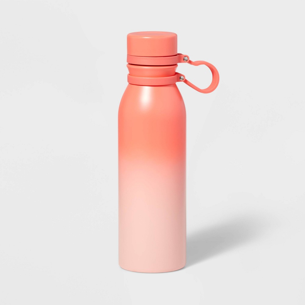 Photos - Glass 20 fl oz Stainless Steel Water Bottle Pink Ombre - Sun Squad™