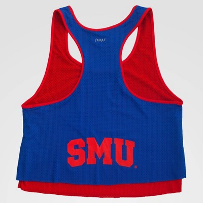 NCAA SMU Mustangs Double Mesh Layer Tank Top - Blue L