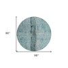 Teal Blue Aqua And Charcoal Abstract Washable Indoor Outdoor Area Rug - 3 of 4