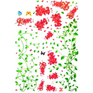 Slickblue Vivid Spring Flower Wall Decals - Peel-and-Stick Vinyl for Bedrooms, Living Rooms - 19.6"x27.5" - 1 of 3