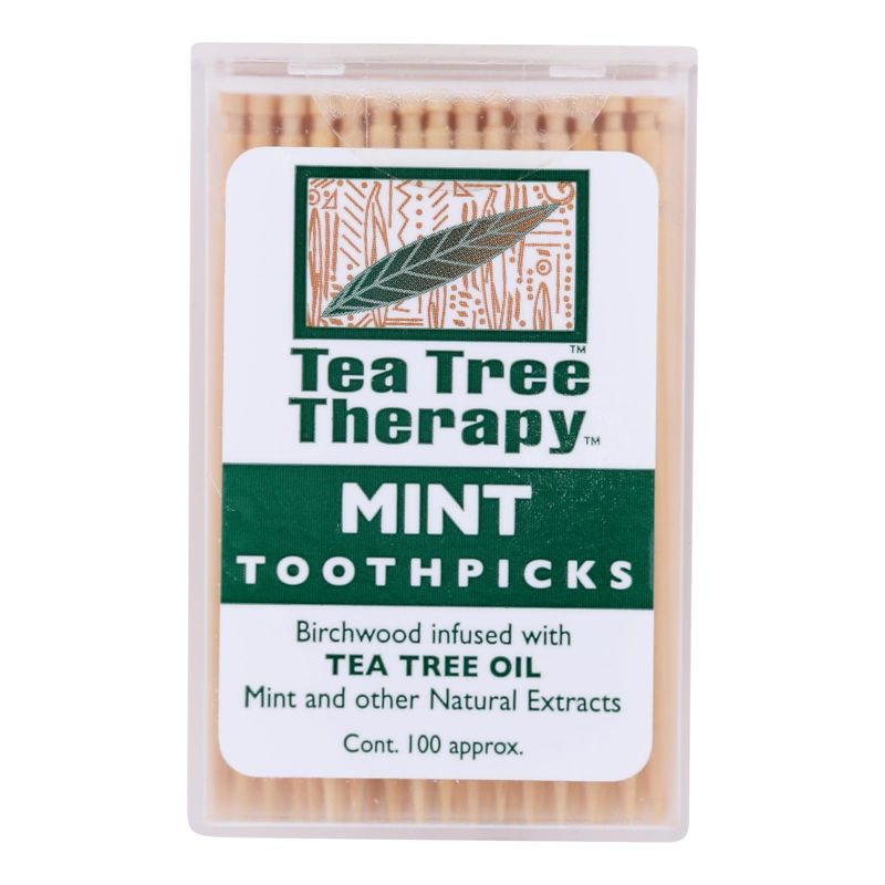 Tea Tree Therapy Mint Toothpicks Infused with Tea Tree Oil - Case of 12/100 ct, 2 of 7