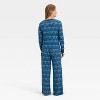Women's Hanukkah Ribbed Long Sleeve Shirt and Pants Holiday Matching Family Pajama Set - Wondershop™ Blue - 2 of 4