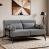 Modern Loveseat Sofa 59" Sofa Couch 2-Seater Sofa with Flexible USB Ports , Unique Cylindrical Armrests - Leovsnove - 2 of 4