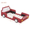 Twin Size Race Car-Shaped Platform Bed with Wheels,Blue - 4 of 4