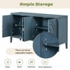 ORRD Retro Sideboard w/Circular Groove Doors & Round Metal Handles - For Entryway/Living/Dining Room（Black） - 4 of 4