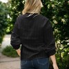 Anna-Kaci Women's Long Sleeve Button Down Blouse with Band Collar and Subtle Textured Stripe Design - 3 of 4
