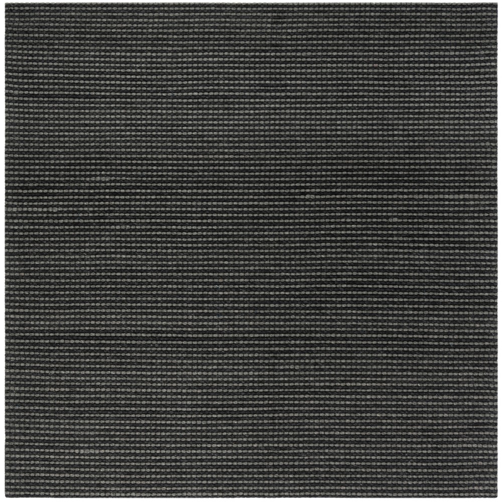 6'x6' Solid Woven Square Area Rug Black/Gray - Safavieh