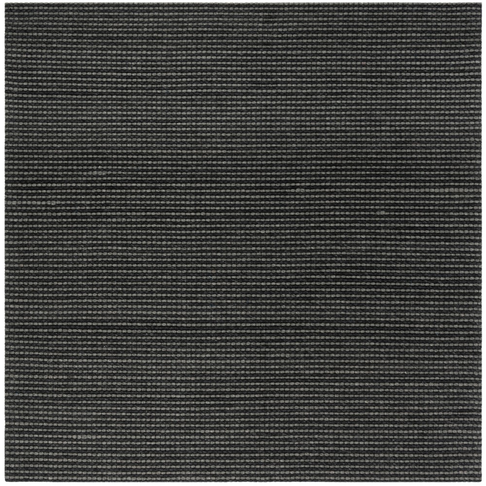 6'x6' Solid Woven Square Area Rug Black/Gray - Safavieh