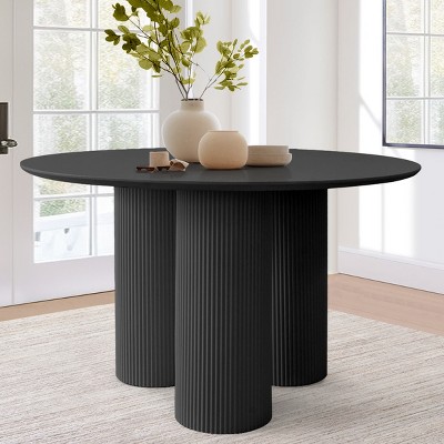 Athens 45'' Circular Table Top Architectural Design Rich Grain Manufactured Wood With 3 Legs Pedestal Round Dining Table-Maison Boucle
