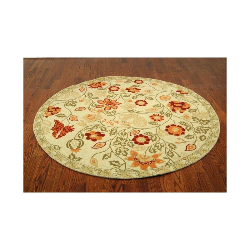 Chelsea HK716 Hand Hooked Area Rug - Ivory/Green - 4' round - Safavieh., 1 of 4