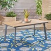 Christopher Knight Home Leeds Outdoor Aluminum and Faux Wood Dining Table with Splayed Leg - 2 of 4