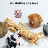 Nocciola 5 PCS Jungle Series Crinkle Dog Toys, No Stuffing Squeaky Dog Toys with Double Layer Reinforced Fabric,Christmas gift - 2 of 4