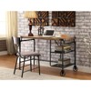 Vynxaria Urban Industrial Desk Antique Black Metal Faux Wood Top Caster Wheels for Loft Offices - 2 of 4
