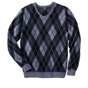 KingSize Men's Big & Tall Tall V-Neck Argyle Sweater - 1 of 4