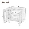 PAGED Wood Pantry Cabinet with Storage, Rustic Storage Cabinet with Adjustable Shelf, Fluted Sideboard Cabinet, Geometric Design Buffet Cabinet - 3 of 4