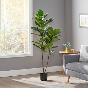 NicBex Artificial Tree Faux Plants 5FT Artificial Fiddle Leaf Fig Tree Indoor with Natural Wood Trunk, Room Decor for Home, Porch - 1 of 4
