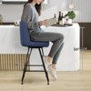 Bekrvio 26" Swivel Counter Height Bar Stools Set of 1/2/3/4, Faux Leather or Velvet Upholstered with V-Shaped Metal Base for Kitchen Island - 2 of 4