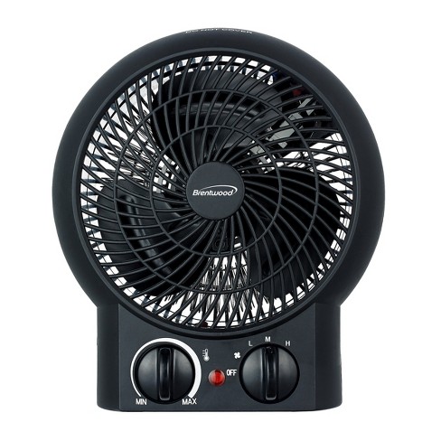 Brentwood 1500w Portable Electric Space Heater And Fan In Black : Target