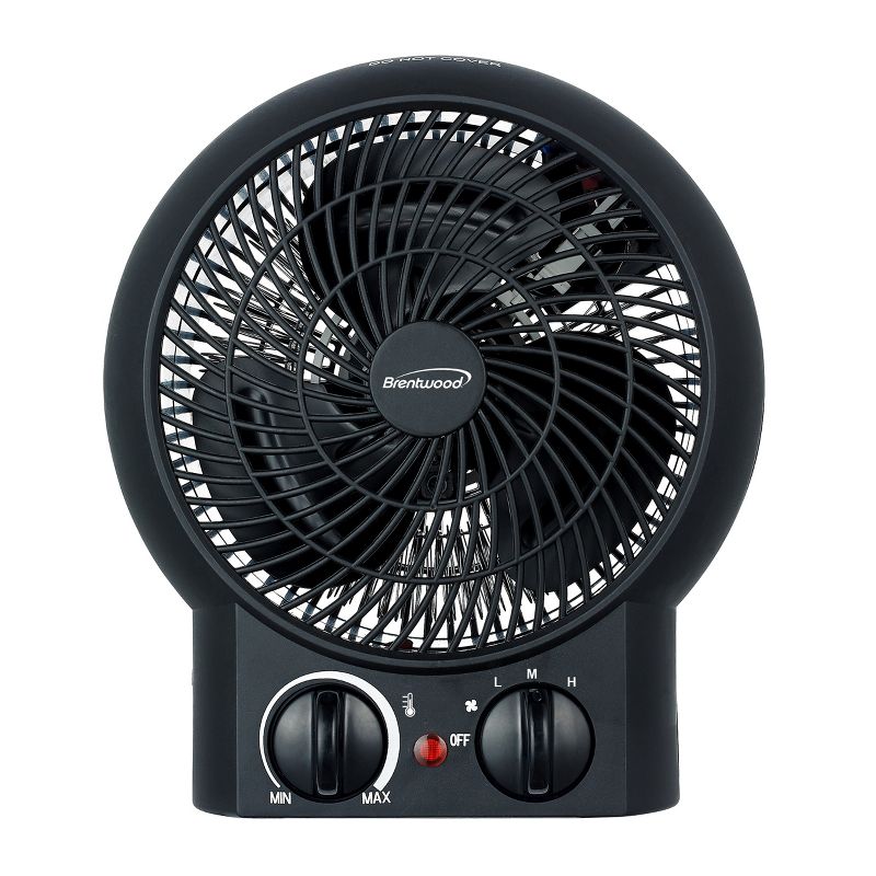 Brentwood 1500W Portable Electric Space Heater and Fan in Black, 1 of 4