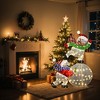 LuxenHome Snowman and Snowman on Ornament Outdoor Holiday Decoration Set with Lights White, Green, Red, Blue, Black - 4 of 4