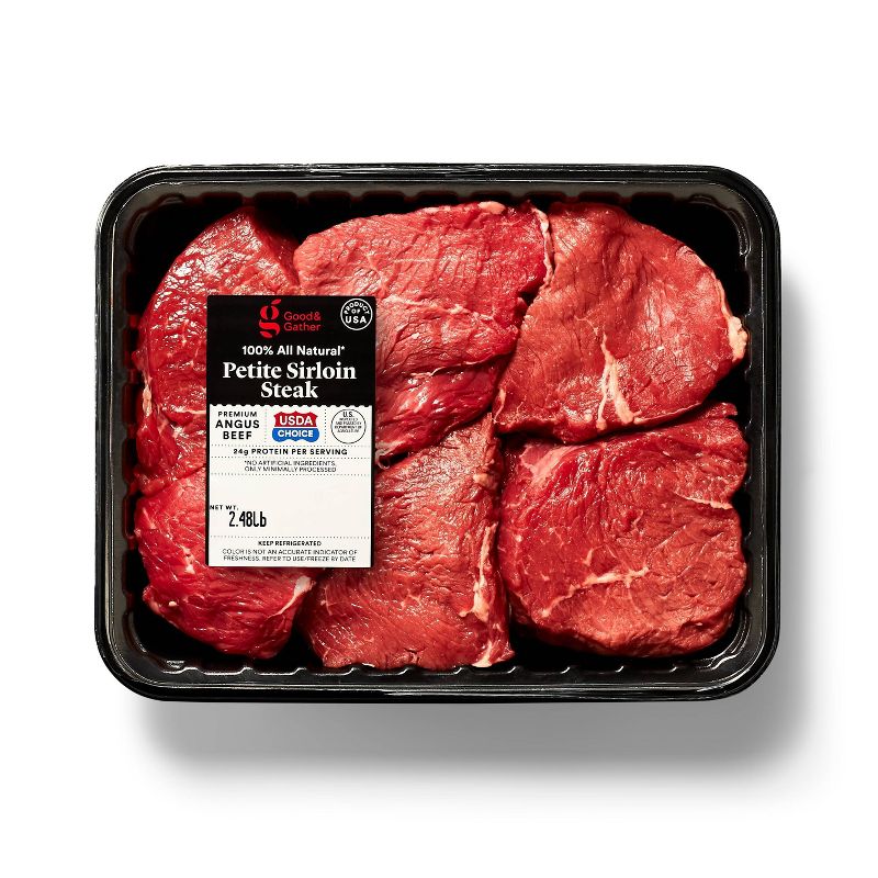 USDA Choice Angus Petite Sirloin Steak - 1.49-2.73 lbs - price per lb - Good &#38; Gather&#8482;, 1 of 5