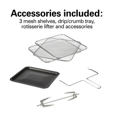 Hamilton Beach 11.6 Qt Black Digital Air Fryer Oven with Rotisserie