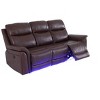 MAYEERTY Power Reclining Sofa, Electric 3-Seat Breathable Leather Recliner with USB Charging, Reversible Table & LED for Living Room, Reddish Brown - 3 of 4