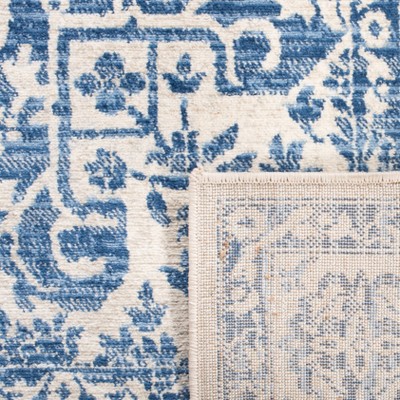 Navy and Light Grey Traditional Synthetic Area Rug 6' x 9'