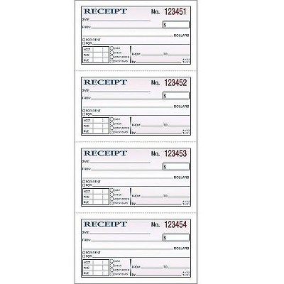 Adams Receipt Book 2.75"L x 4.75"W 200 Sets/Book (DC1152) 195982