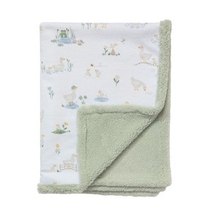 Cotton Jersey Blanket W/ Ultra Soft Plush Lining - Goosey Goosey - 1 of 4