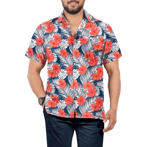 LA LEELA Men's Hawaiian Shirt Vacation Holiday Summer Beach Shirts for Men - 1 of 4