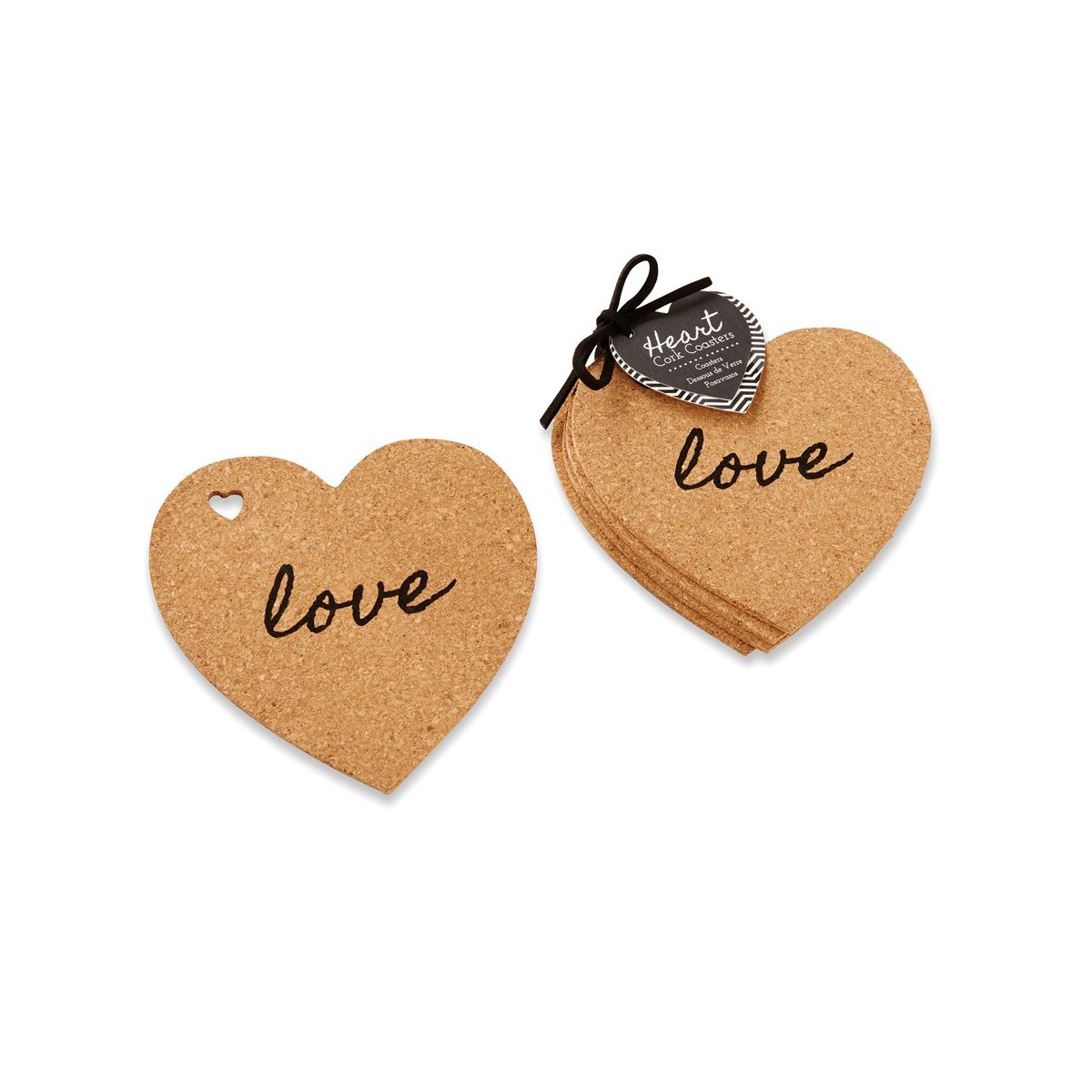 Kate Aspen Heart Cork Coasters (Set of 24) | 22034NA