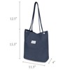 Wrapables Corduroy Tote Bag, Casual Everyday Shoulder Handbag, 2pc Navy/Red - 2 of 4