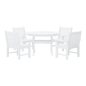 WestinTrends Malibu 5-Piece HDPE Outdoor Patio Chair and Round Table Dining Set - 1 of 4