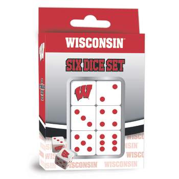 MasterPieces Officially Licensed NCAA Wisconsin Badgers - 6 Piece D6 Gaming Dice Set Ages 6 and Up