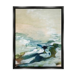 Stupell Industries Modern Beach Waves Splash Framed Floater Canvas Wall Art - 1 of 4