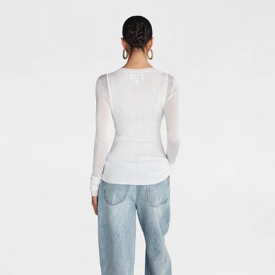 KBB by KAHLANA Women’s Long Sleeve ‘The Layered Sheer Top’