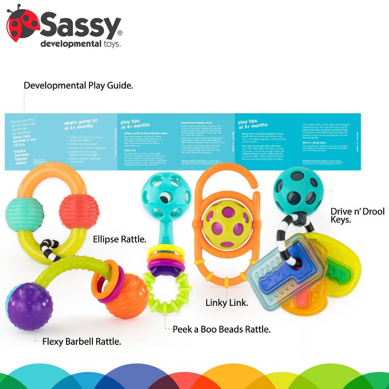 Sassy Toys Shake Rattle &#38; Chew Gift Set - 5pc, 4 of 8